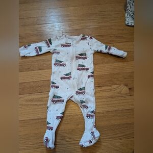 Petit Lem White and Red Holiday Footie